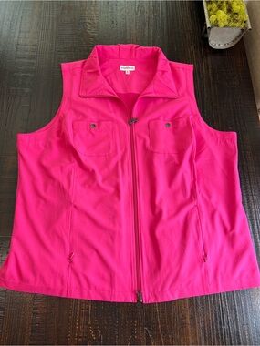Travel Smith Women's Bright Pink Lightweight Travel Vest Pockets Size 2X